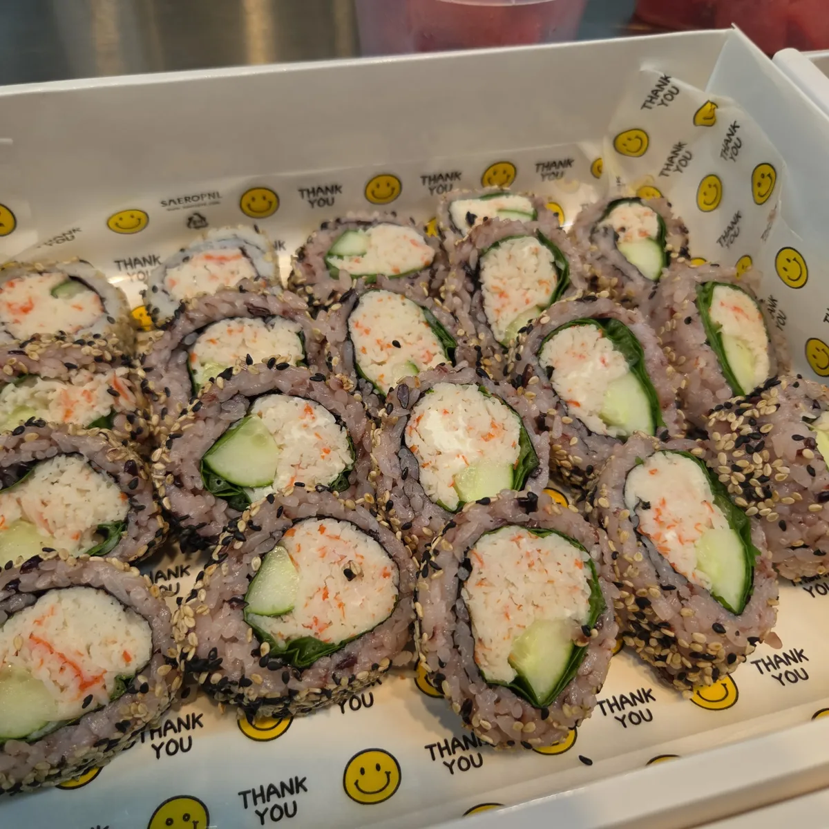 김밥 롤 박스 갤러리 오프닝 박스 케이터링 마지막 단계